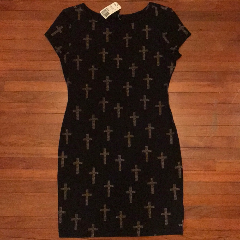 Forever 21 Cheetah Cross Bodycon Dress